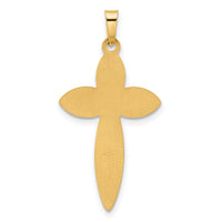 14k Polished and Beaded Hollow Edge Passion Cross Pendant