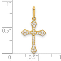 14k Polished CZ Passion Cross Pendant