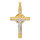 14k Two-Tone Textured Hollow INRI Crucifix Pendent