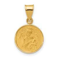 14k Polished and Satin Solid Our Lady of Perpetual Help Medal