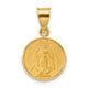 14k Polished and Satin Solid Miraculous Mary Plain Back Medal