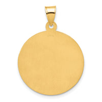 14k Polished and Satin Solid Miraculous Mary Plain Back Medal