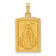14K Rectangular Hollow Miraculous Medal