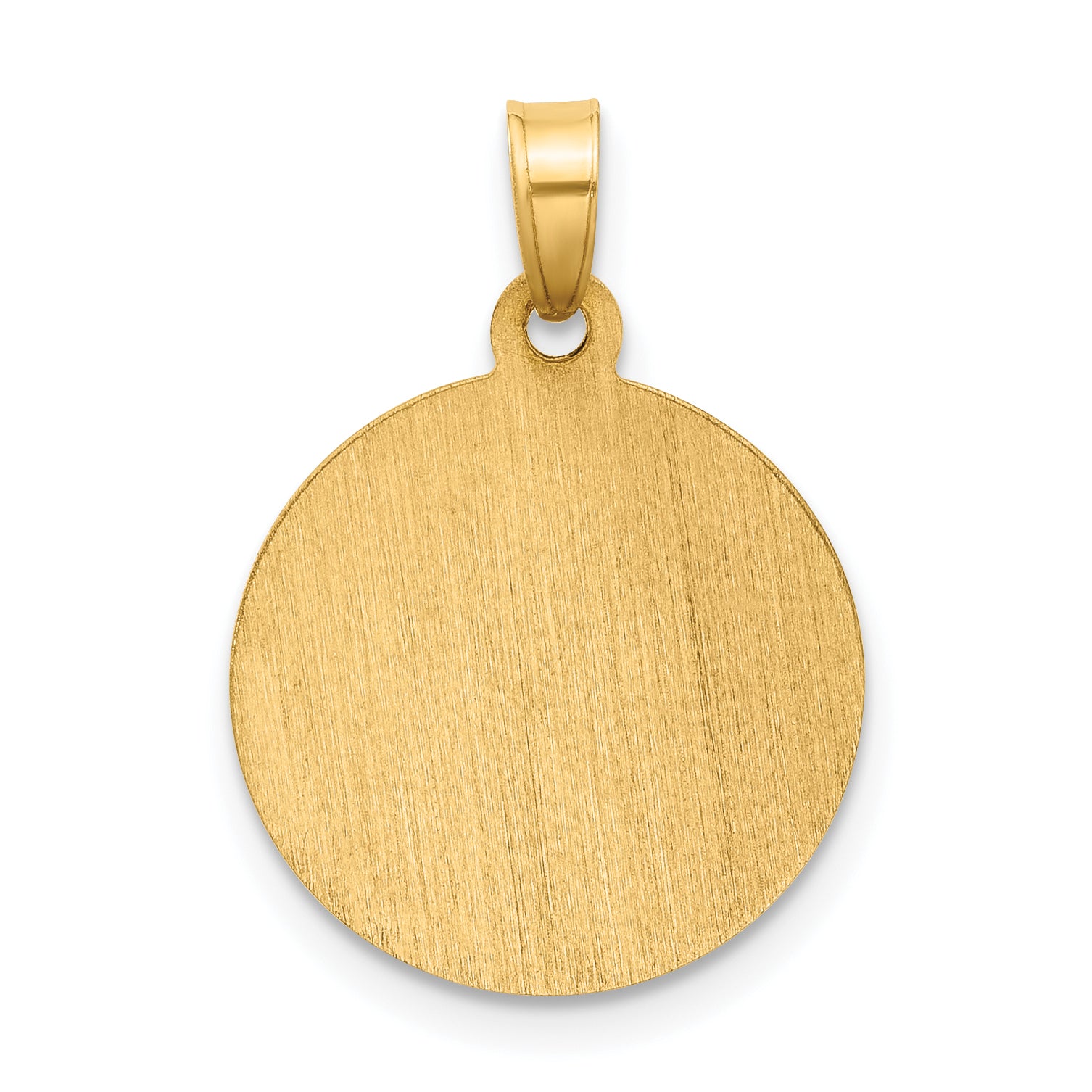 14k Satin and Polished St Anthony Medal Round Pendant