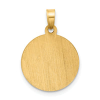 14k Satin and Polished St Anthony Medal Round Pendant