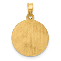 14k with Rhodium Satin and Polished St Anthony Medal Round Pendant