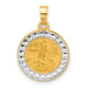 14K with White Rhodium Hollow St. Michael Medal