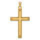 14k Laser Etched Cross Charm
