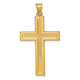 14k Polished And Textured Cross Pendant