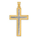 14k with White Rhodium Polished Religious Cross Pendant