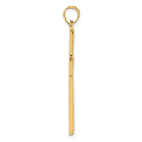 14k with White Rhodium Polished Religious Cross Pendant