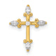 14k Polished Fancy CZ Cross Chain Slide