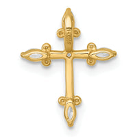 14k Polished Fancy CZ Cross Chain Slide
