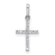 14k White Gold Polished CZ Cross Pendant