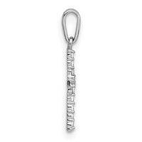 14k White Gold Polished CZ Cross Pendant