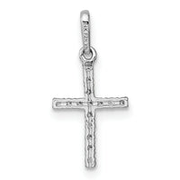 14k White Gold Polished CZ Cross Pendant