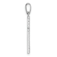 14k White Gold Polished CZ Cross Pendant