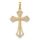 14k Polished Fancy CZ Cross Pendant