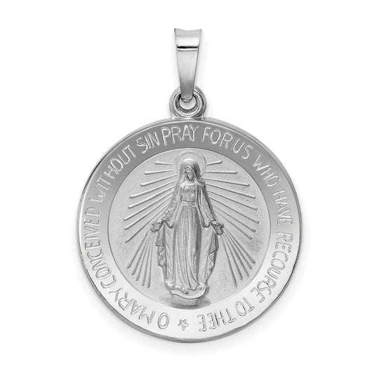 14k White Gold Miraculous Medal