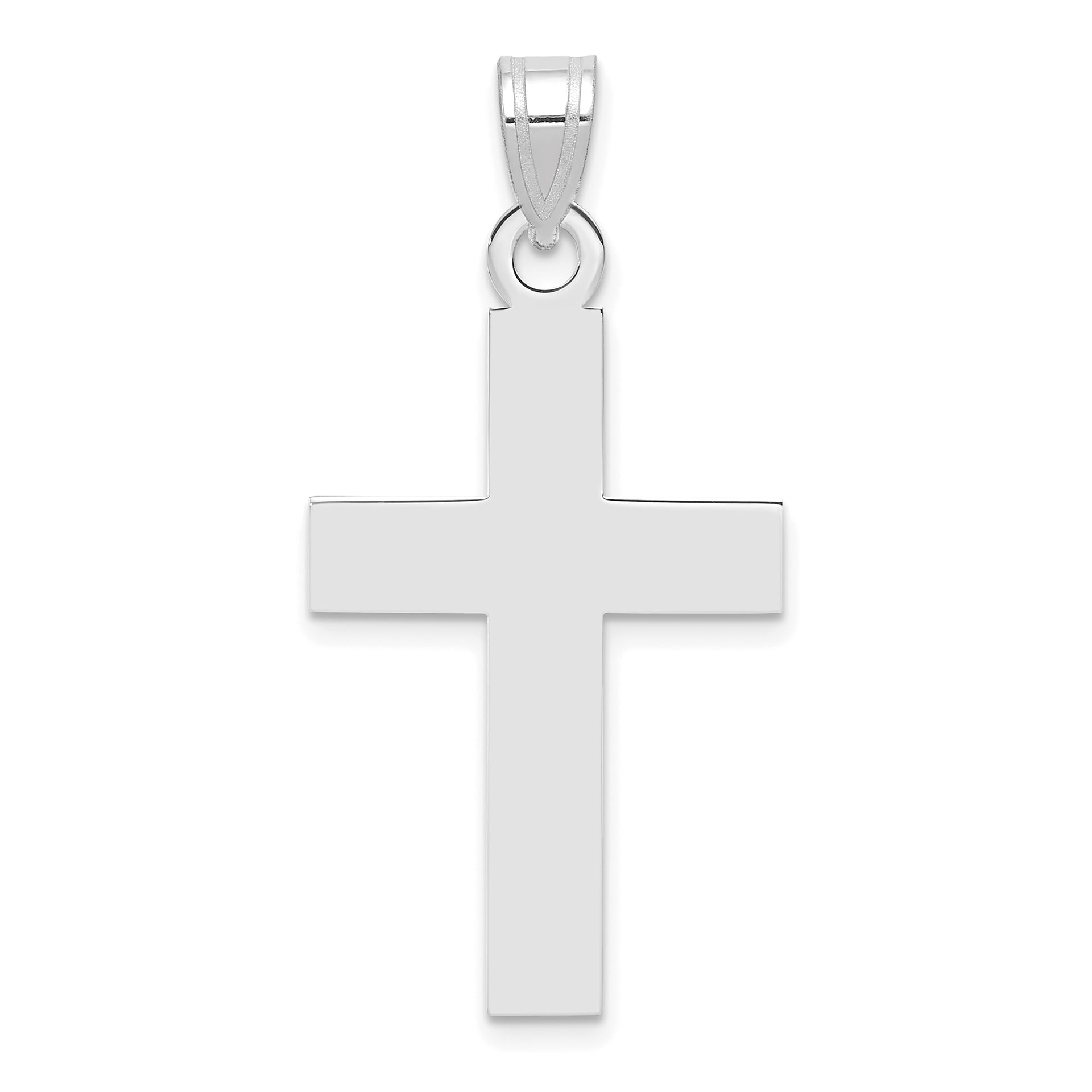 14k White Gold Polished Cross Charm
