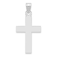 14k White Gold Polished Cross Charm