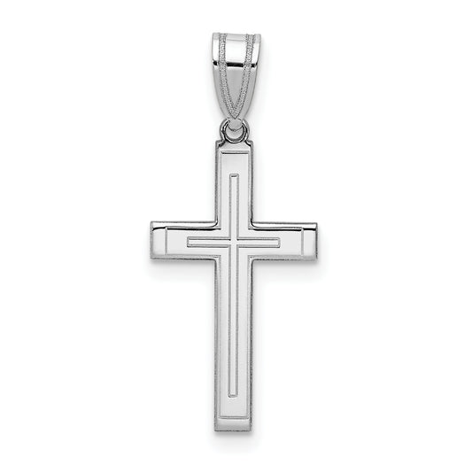 14k White Gold Cross Pendant