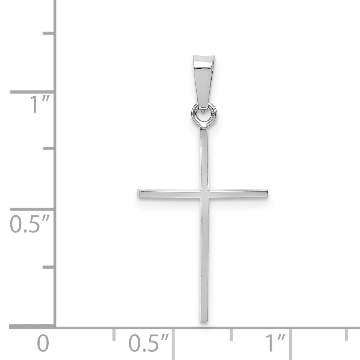 14k White Gold Cross Charm