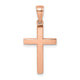 14K Rose Gold Polished Beveled Cross Charm