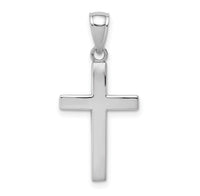 14k White Gold Polished Cross Charm