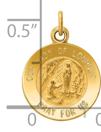 14k Our Lady of Lourdes Medal Charm