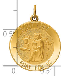 14k Saint Luke Medal Pendant