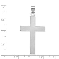 14k White Gold Florentine Satin Cross Pendant
