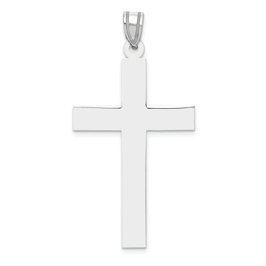 14k White Gold Polished Cross Pendant