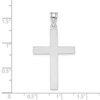 14k White Gold Polished Cross Pendant