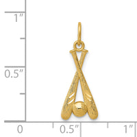 14K Baseball Bats and Ball Pendant
