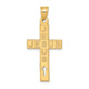14K Laser Cut JESUS Cross Charm