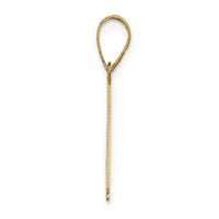 14k Polished Etched Letter A Initial Pendant