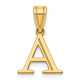 14k Polished Etched Letter A Initial Pendant