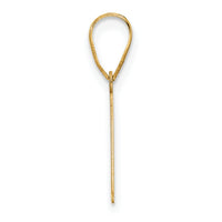 14k Polished Etched Letter A Initial Pendant