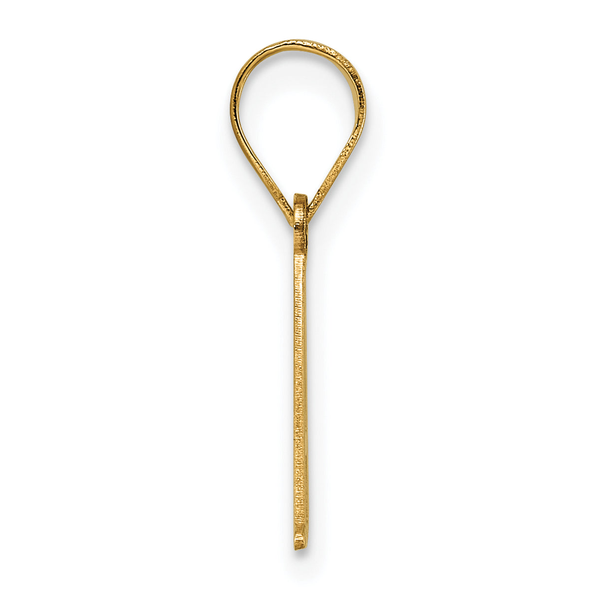 14k Polished Etched Letter A Initial Pendant
