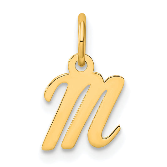 14K Small Script Letter M Initial Charm