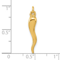14k Polished Hollow Italian Horn Pendant