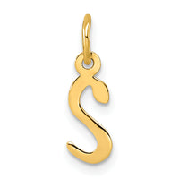 14k Small Slanted Block Letter S Initial Charm