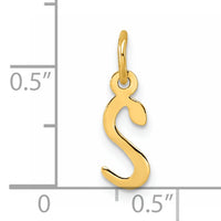 14k Small Slanted Block Letter S Initial Charm